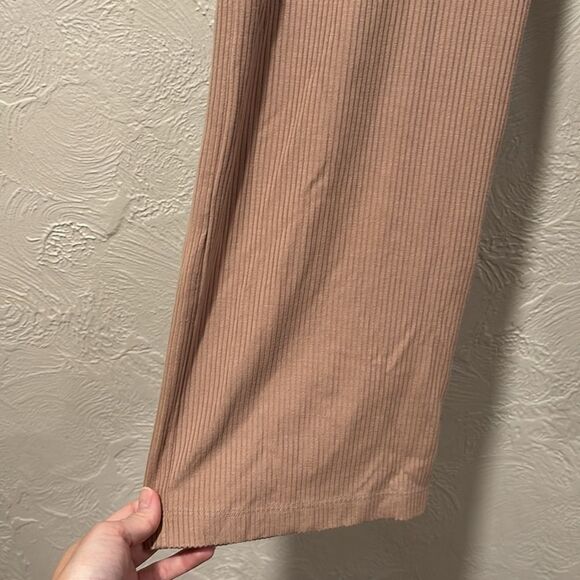 REFORMATION JEANS Whitney Knit Lounge High Rise Pants in Pink Taupe Size Small - Picture 2 of 7